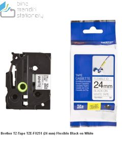 sample Image atk P-touch Tape Brother TZE-FX251 Flexible Black on White 24mm