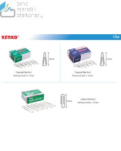 Macam macam peralatan kantor Kenko Trigonal Clip Jumbo No.5 Penjepit Kertas Segitiga dan gambarnya