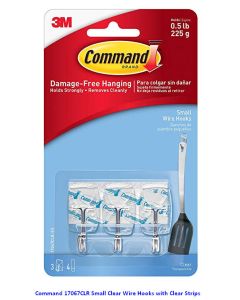 Contoh Alat Perlengkapan Kantor merk 3M Command , Gambar Produk Command 17067CLR-9 Small Clear Wire Hooks harga 45000 di Toko Peralatan Sekolah Murah